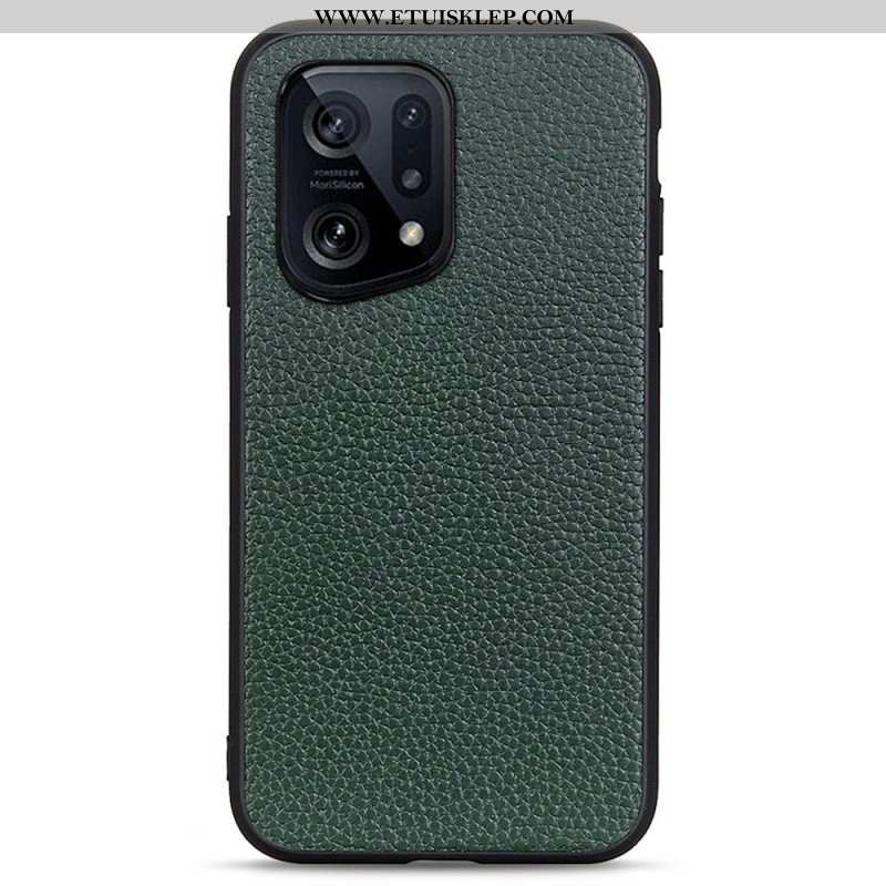 Etui do Oppo Find X5 Prawdziwa Skóra Litchi